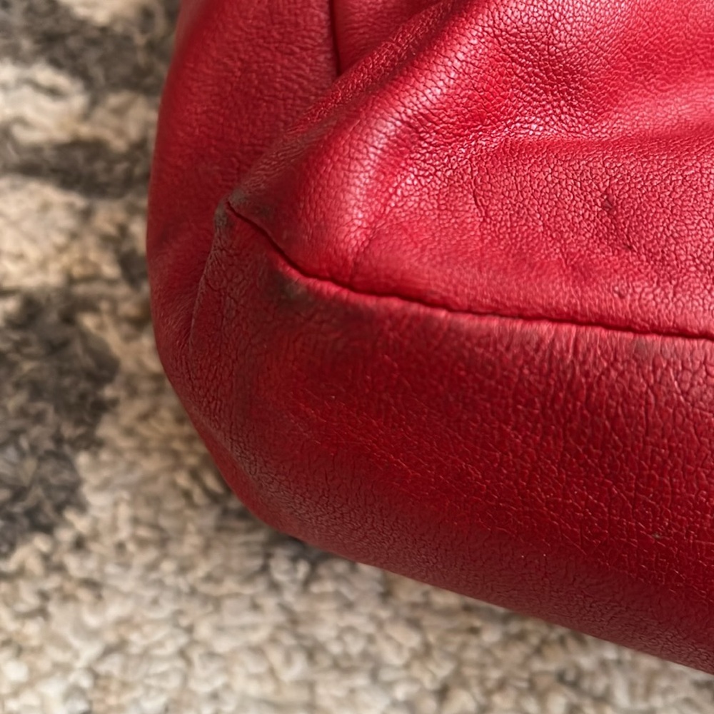 See By Chloe handbag, red leather - pre-loved condition with water damage - Picture 3 of 9